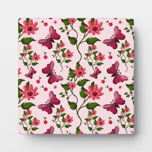 Mitternachts-Blüten-Schmetterling-Blumen-Matching- Fotoplatte (Vorderseite)