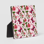 Mitternachts-Blüten-Schmetterling-Blumen-Matching- Fotoplatte (Vorderseite)