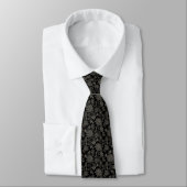 Mitternachts-Blüten-Spitzen-Blumenmuster-Hochzeit Krawatte (Gebunden)