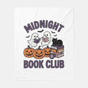 Mitternachts-Buchclub Halloween-Lesedesign_1 Fleecedecke