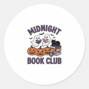Mitternachts-Buchclub Halloween-Lesedesign_1 Runder Aufkleber