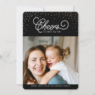Mitternachts Cheers Fotokarte Feiertagskarte