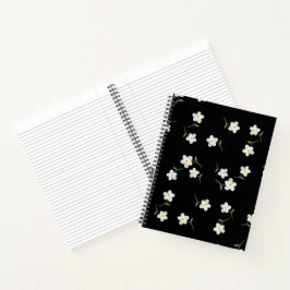 Mitternachts-Daisy-Blumen-Notizbuch | Handgezeichn Notizblock