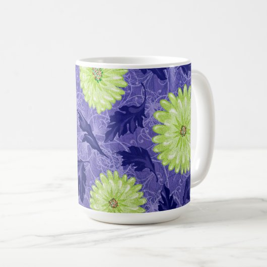 Mitternachts-Daisy-Garten Kaffeetasse (VorderseiteRechts)