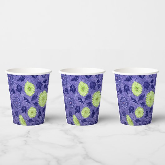 Mitternachts-Daisy-Garten Pappbecher (Multi)