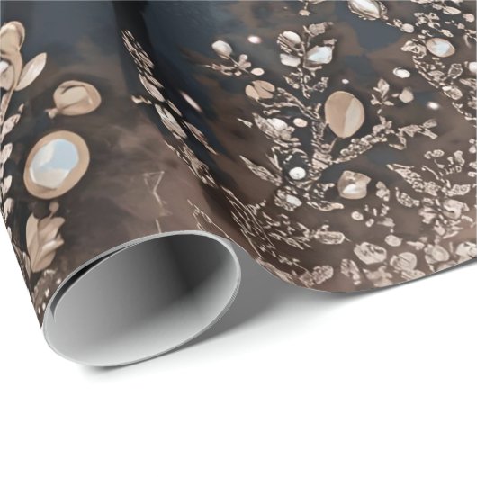 Mitternachts-Diamant-Glamour Geschenkpapier (Rolleneckpunkt)