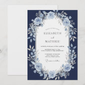 Mitternachts-Eisrosen-Hochzeit Einladung (Vorne/Hinten)