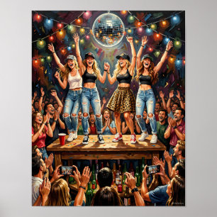 Mitternachts-Feier-Energie-Party-Plakat Poster