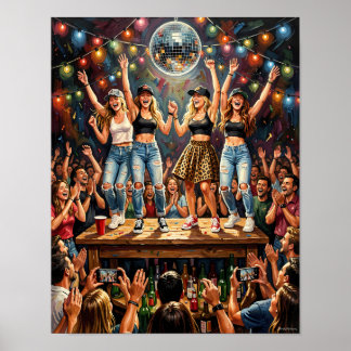 Mitternachts-Feier-Energie-Party-Plakat Poster