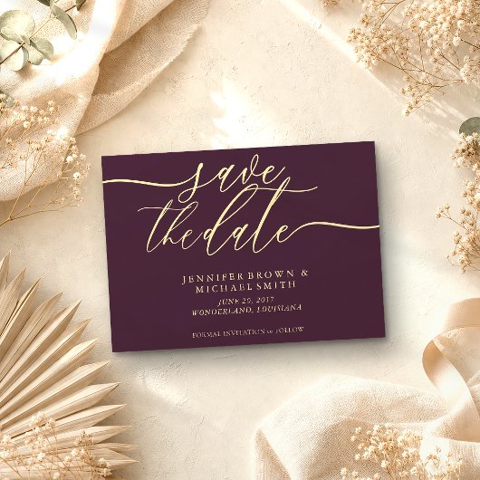 Mitternachts-Feigen- und Champagner-Hochzeit-Speic Save The Date