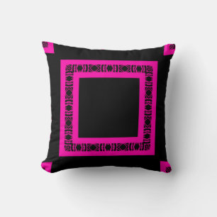 Mitternachts-Fuchsia-Geometrie Kissen