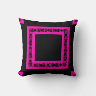 Mitternachts-Fuchsia-Geometrie Kissen