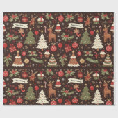 Mitternachts-Geburtstags-Weihnachten Geschenkpapier (Flach)