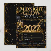 Mitternachts-Glanz-Gala Einladung (Vorne/Hinten)