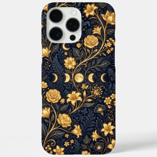 Mitternachts-Gold-Botanikblüte Case-Mate iPhone Hülle (Rückseite)