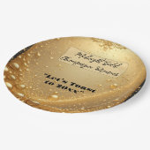 Mitternachts-Gold-Faux-Champagner-Traum-Bubbles Ne Pappteller (Schrägansicht)