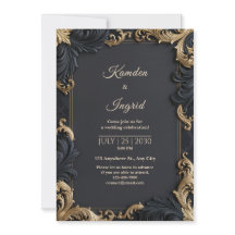 Mitternachts-Gold-Filigran-Rand-Hochzeit