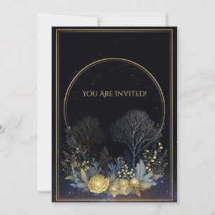 Mitternachts-Gold-Pfingstrose Himmels-Botanischer  Einladung