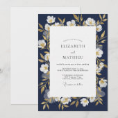 Mitternachts-Goldreben-Hochzeit Einladung (Vorne/Hinten)