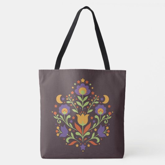 Mitternachts-Himmel-Folk-Garten Tasche (Vorderseite)