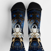 Mitternachts-Himmels-Blumen-Gotik-Hirsch Socken (Oben)
