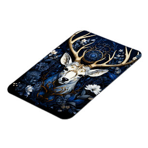 Mitternachts-Himmels-Blumen-Gotischer Hirsch Magnet
