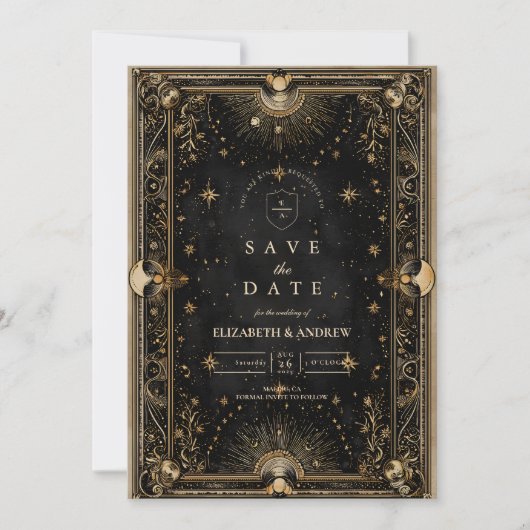 Mitternachts-Himmels-Luxus-Hochzeit Save The Date (Vorderseite)
