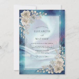Mitternachts-Himmelsrosen-Hochzeit Einladung