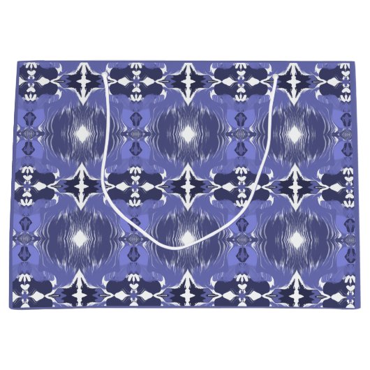 Mitternachts-Indigo-Kaleidoskop Große Geschenktüte (Vorderseite)