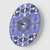Mitternachts-Indigo-Kaleidoskop  Große Wanduhr (Winkel)