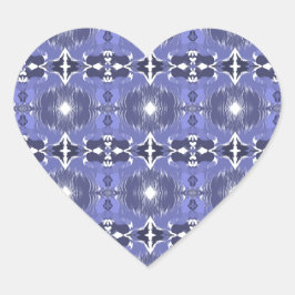 Mitternachts-Indigo-Kaleidoskop  Herz-Aufkleber