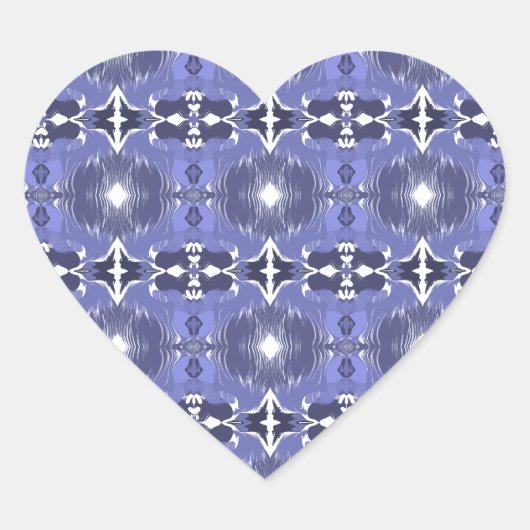 Mitternachts-Indigo-Kaleidoskop Herz-Aufkleber (Vorderseite)