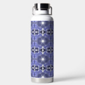 Mitternachts-Indigo-Kaleidoskop Trinkflasche (Rückseite)