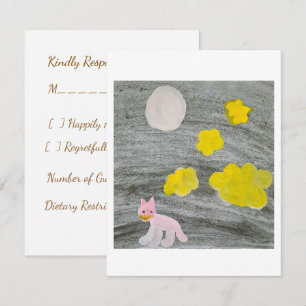 Mitternachts-Kitty-Abenteuer-Antwortkarte RSVP Karte