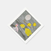 Mitternachts-Kitty-Abenteuer-Dankeschön-Karte Serviette (Ecke)
