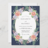 Mitternachts-Korallen-Lila-Kranz-Hochzeit
