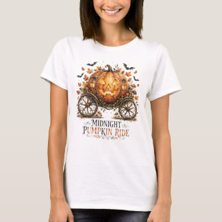 Mitternachts-Kürbisfahrt Halloween-Kutschen-Shirt T-Shirt