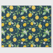 Mitternachts-Limonenblüten-Geschenk Geschenkpapier (Flach)