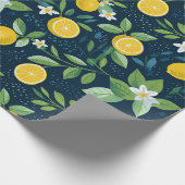 Mitternachts-Limonenblüten-Geschenk Geschenkpapier (Ecke)