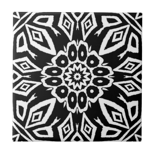 Mitternachts-Mandala Fliese (Vorderseite)