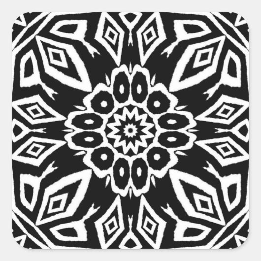 Mitternachts-Mandala Quadratischer Aufkleber (Vorderseite)
