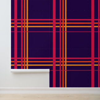 Mitternachts-Neon-Karo-Tartan Tapete