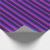 Mitternachts Neonstreifen Geschenkpapier (Ecke)