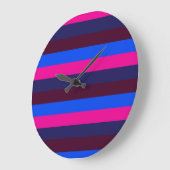 Mitternachts Neonstreifen Große Wanduhr (Winkel)