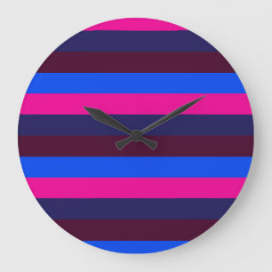 Mitternachts Neonstreifen Große Wanduhr