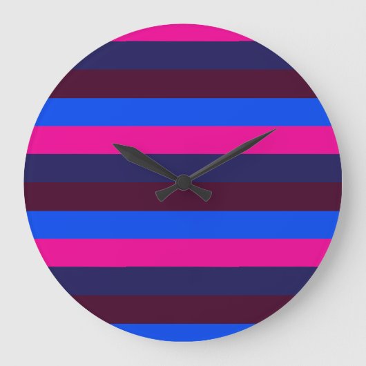 Mitternachts Neonstreifen Große Wanduhr (Vorderseite)