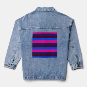 Mitternachts Neonstreifen Jeansjacke