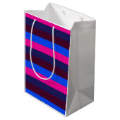 Mitternachts Neonstreifen Mittlere Geschenktüte (Rückseite Schrägansicht)
