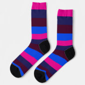 Mitternachts Neonstreifen Socken (Linkes Detail)