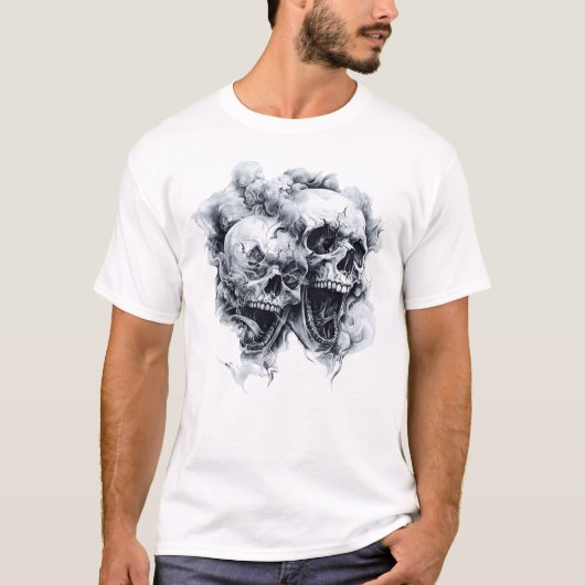 Mitternachts-Phantom-Schädel T-Shirt (Vorderseite)
